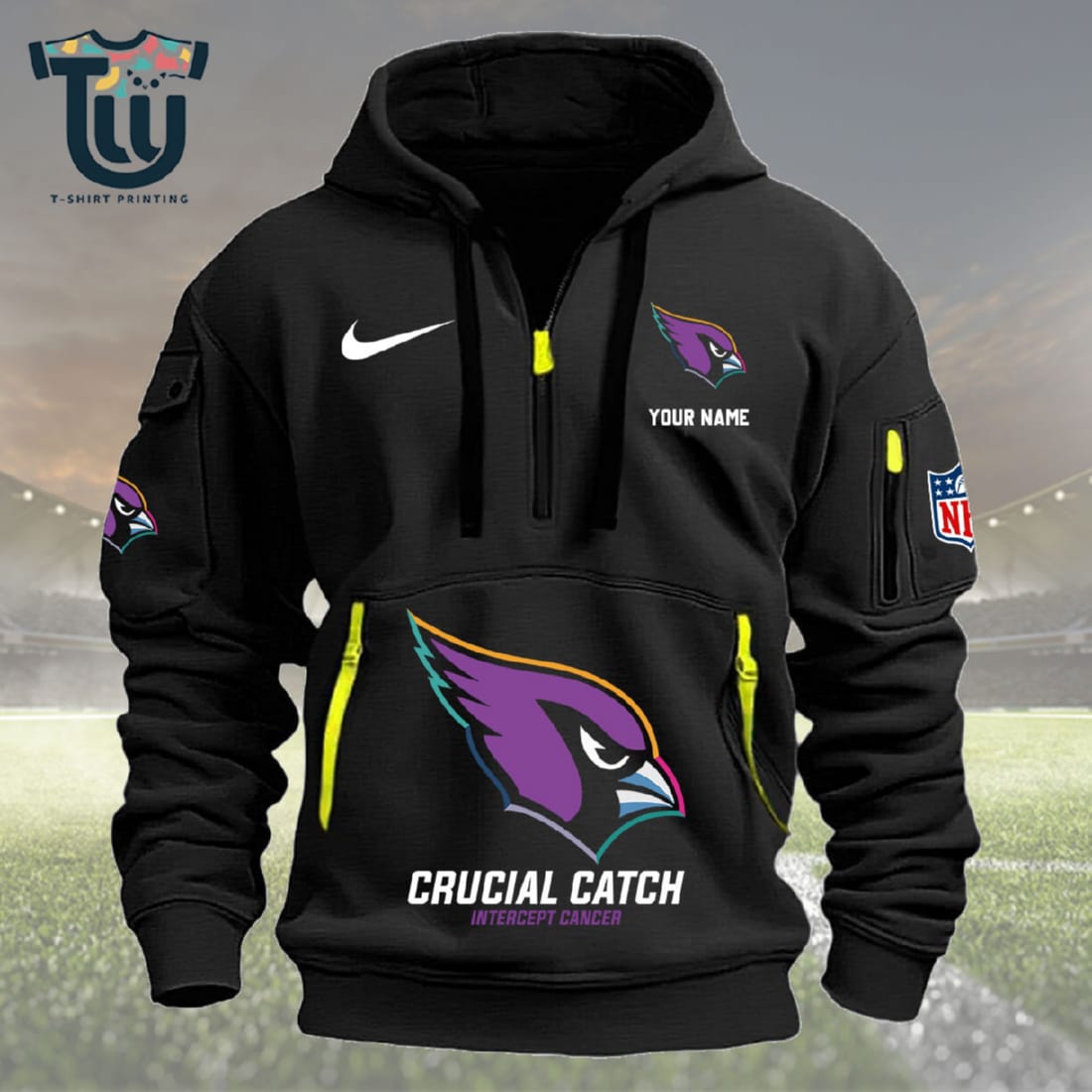 Custom Arizona Cardinals 2024 Nfl Crucial Catch Hoodie