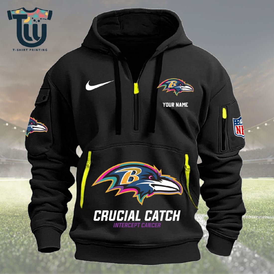 Custom Baltimore Ravens 2024 Nfl Crucial Catch Hoodie - Tutuclothing store