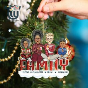 Funny Family Christmas Gift For Couples, Family, Parents, Pet Lovers Personalized Cutout Acrylic Ornament