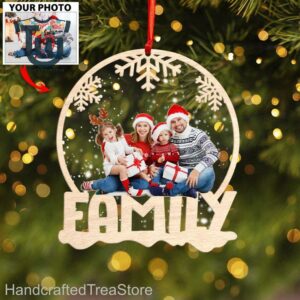 Personalized Family Photo Wooden Acrylic Ornament, Family Christmas Ornament, Gift For Family, Family Photo Keepsake, Family Photo Gift