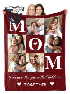 Prints Fun Personalized Mothers Day Birthday Gifts from Daughter Son, Photo Blanket for Mom, Gifts for Mom, Custom Throw Picture Blanket for Mama, Best Mom Ever, Mom Gifts for Christmas Valentines