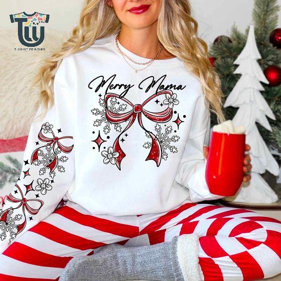 Merry mama Christmas bow FRONT ONLY (CSC) 64634 DTF transfer Adult 11